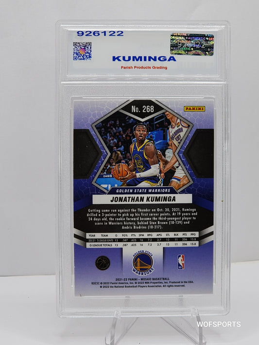 2021-22 Panini Mosaic Silver Prizm Jonathan Kuminga #268 Golden State Warriors