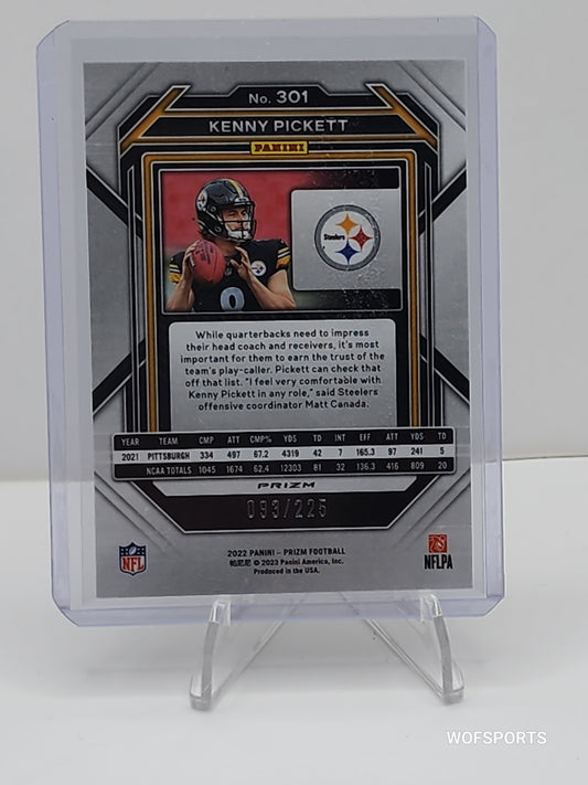 Kenny Pickett 2022 Panini Prizm #301 Rookie Purple Cracked Ice /225 RC SP Pittsburgh Steelers