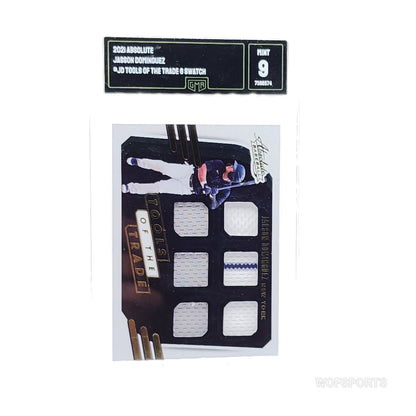 2021 Panini Absolute #TT6-JD Jasson Dominguez Tools of the Trade 6 Swatch GMA 9