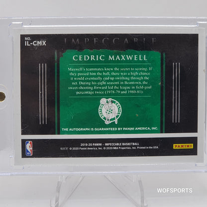 2019-20 Panini Impeccable Illustrious Ink /99 Cedric Maxwell IL-CMX Auto Celtics