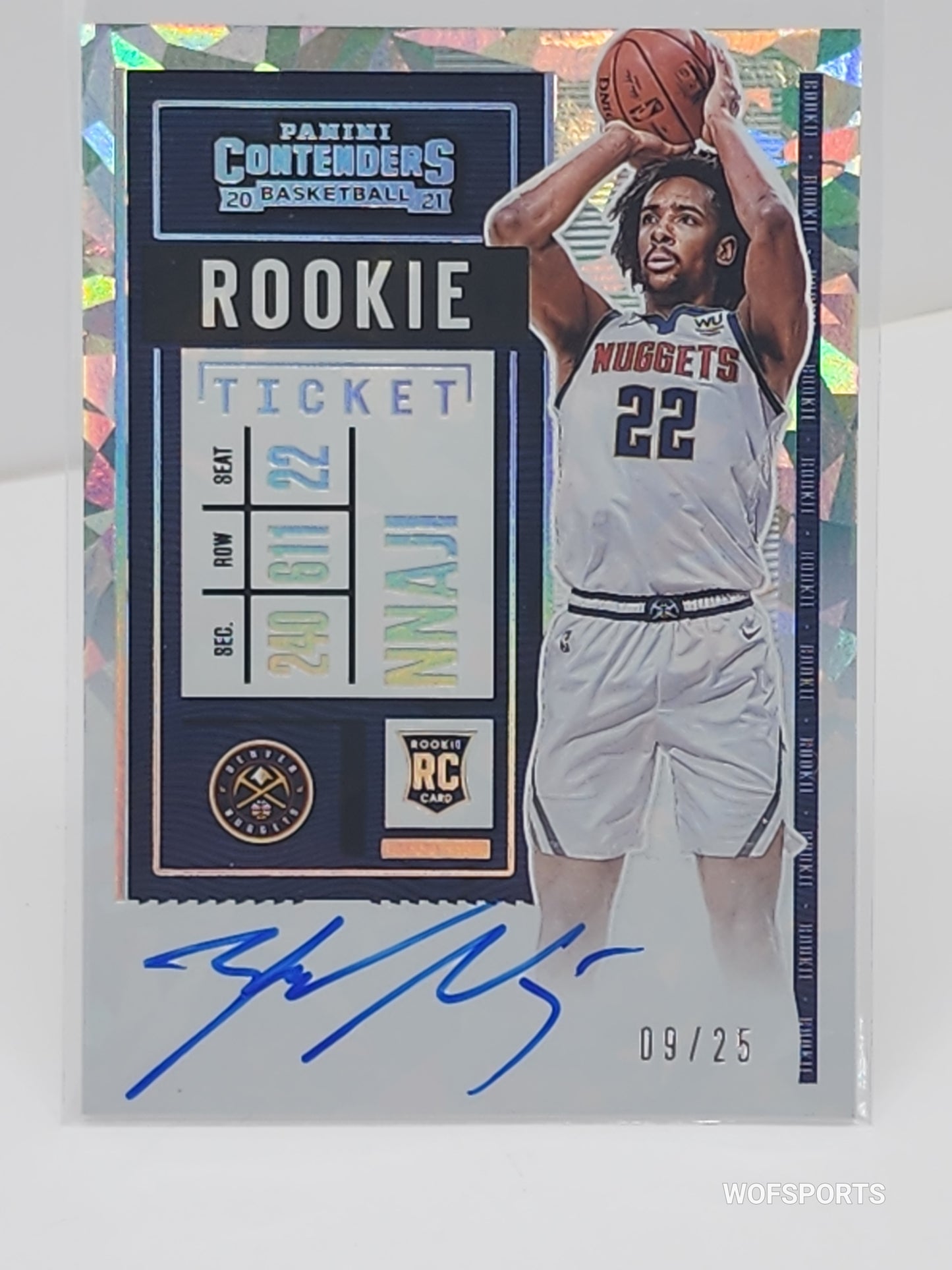 2020-21 Panini Contenders Variation Playoff Ticket Auto #133 Zeke Nnaji 9/25