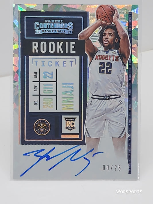 2020-21 Panini Contenders Variation Playoff Ticket Auto #133 Zeke Nnaji 9/25
