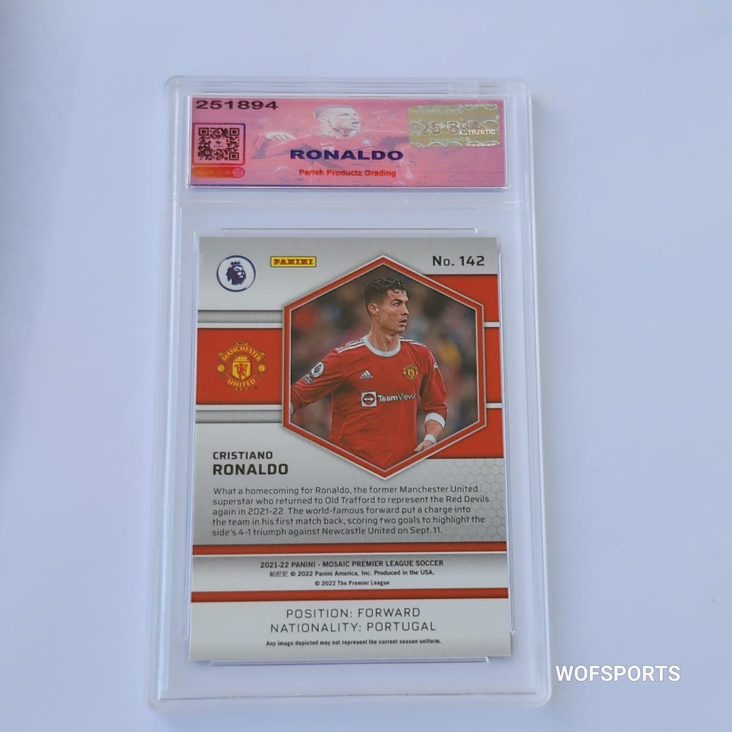Cristiano Ronaldo 2021-22 Panini Mosaic English Premier League #142 Parish 9 Mint