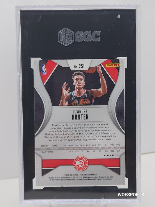 2019 Panini Prizm - Rookies Red White Blue Prizm #251 De'Andre Hunter (RC) SGC 10 Mint
