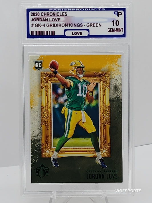 2020 Panini Chronicles Jordan Love Rookie #GK-4 Green Bay Packers Parish 10 GEM Mint