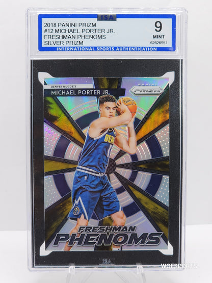 2018 Panini Prizm Freshman Phenoms Silver Prizm #12 Michael Porter Jr. Nuggets ISA 9 Mint