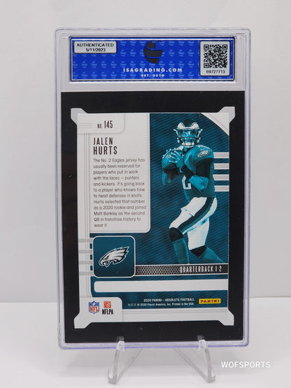 2020 Panini Absolute Retail Rookie Jalen Hurts RC #145 Philadelphia Eagles ISA 9 Mint