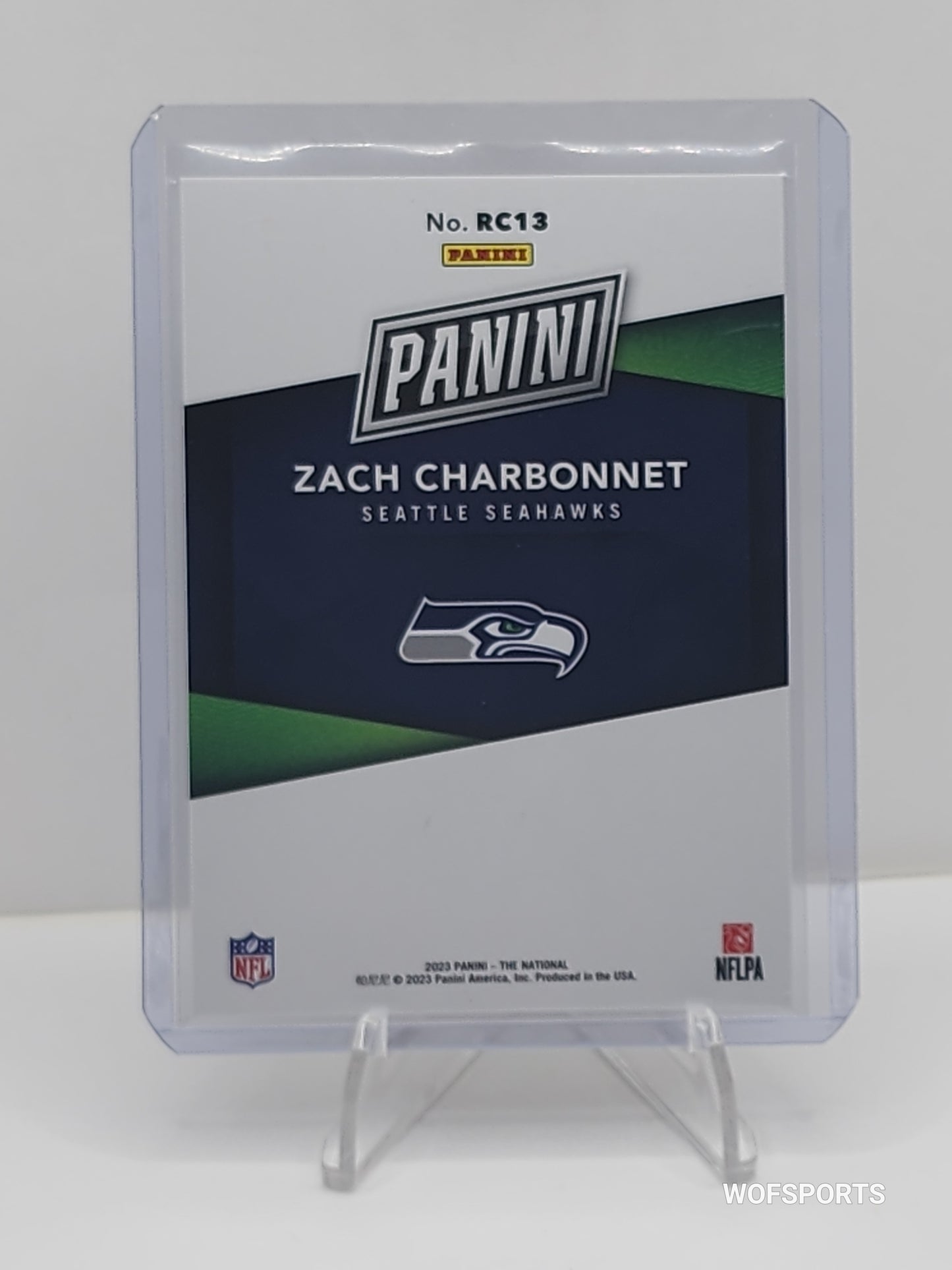 2023 Panini National Convention Orange Rookie Zach Charbonnet RC #RC13 94/199 Seattle Seahawks