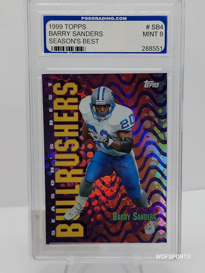 1999 Topps Barry Sanders #SB4 Detroit Lions PGS 9 Mint