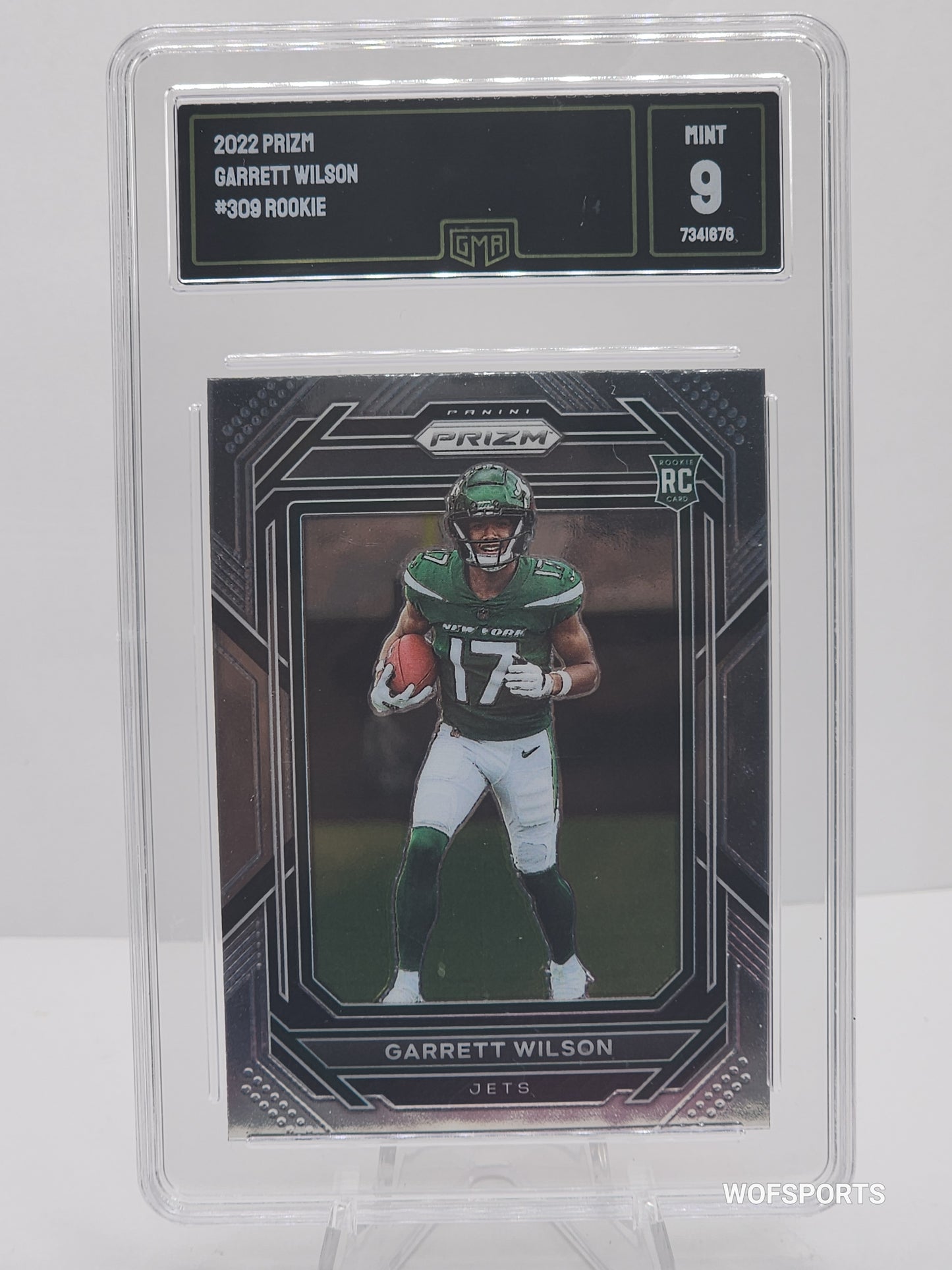 2022 Panini Prizm Silver Prizm Garrett Wilson Rookies #309 New York Jets GMA 9 Mint