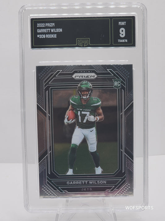 2022 Panini Prizm Silver Prizm Garrett Wilson Rookies #309 New York Jets GMA 9 Mint