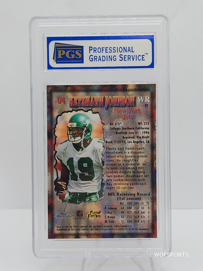 1997 Topps Chrome Underclassmen Refractor Keyshawn Johnson #U4 New York Jets PGS 9 Mint