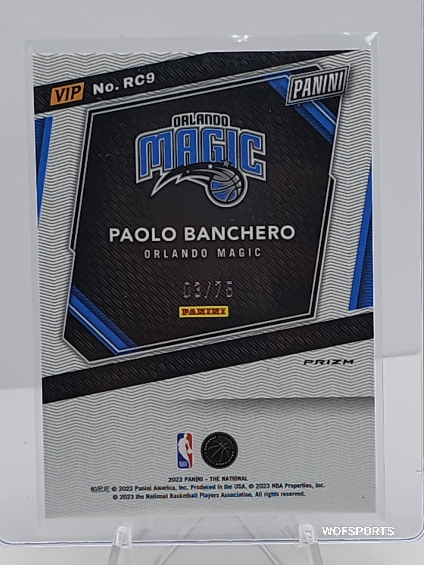 2023 Panini The National Gold Vip Paolo Banchero 3/75 Pink Cracked Ice Orlando Magic