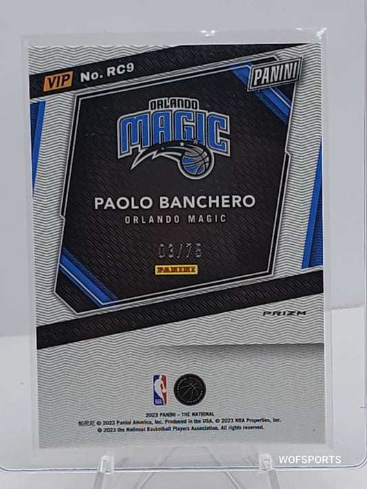 2023 Panini The National Gold Vip Paolo Banchero 3/75 Pink Cracked Ice Orlando Magic
