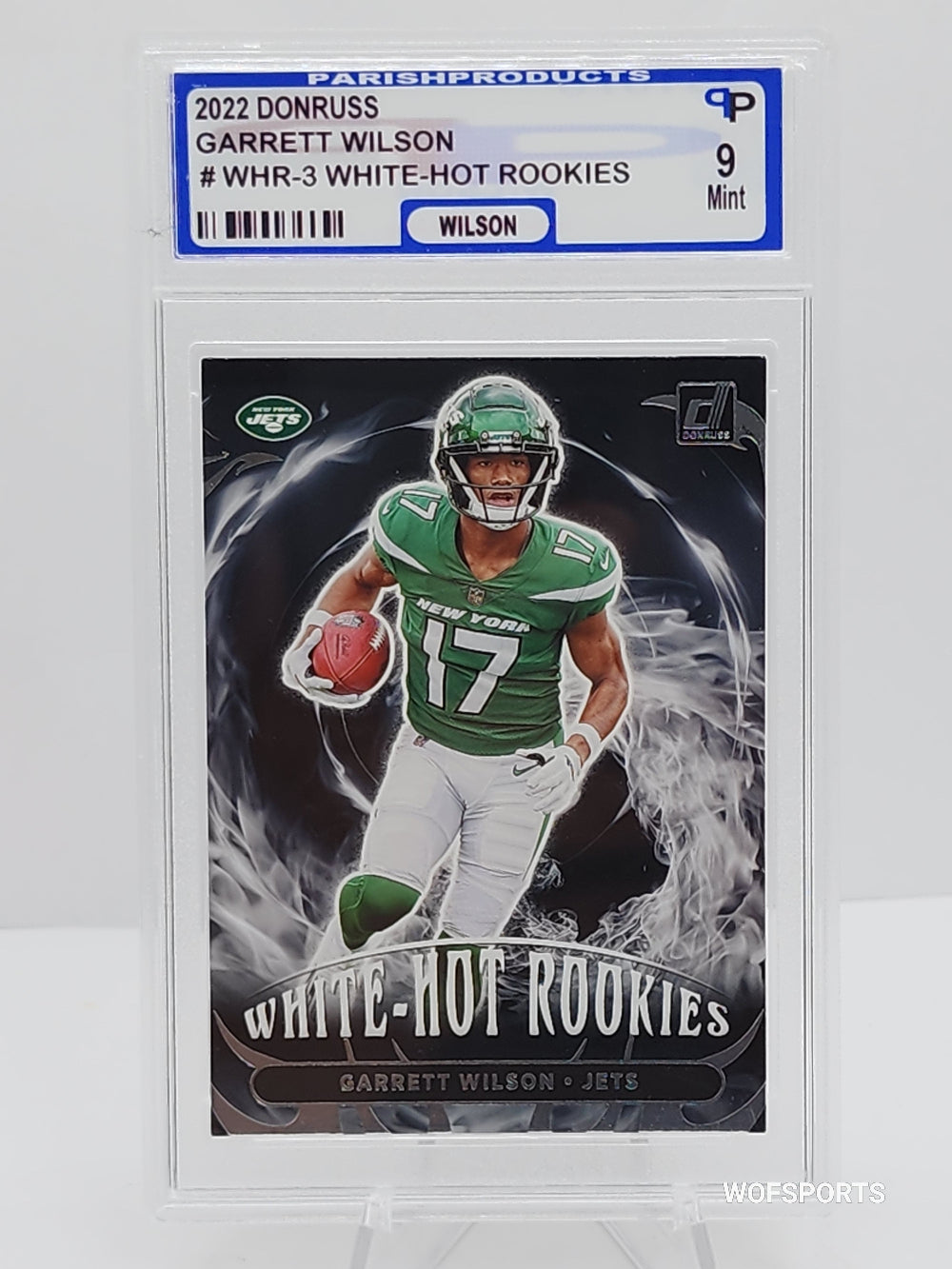 2022 Panini Donruss White Hot Rookies Garrett Wilson #WHR-3 New York Jets Parish 9 Mint