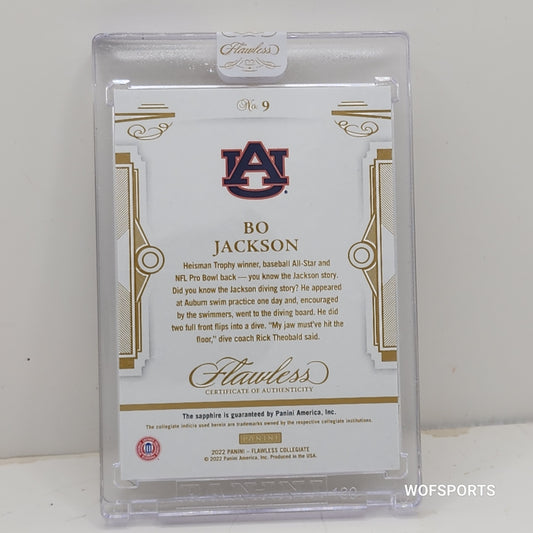 2022 Panini Flawless Collegiate Sapphire Diamond 13/20 Bo Jackson #9 Auburn Tigers
