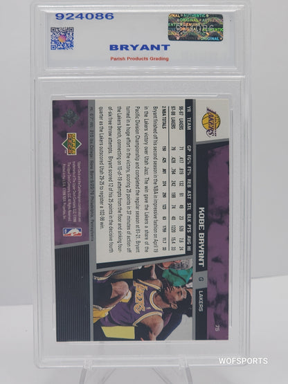 1998 Upper Deck  Kobe Bryant  #75 Parish 8 NM-MT LA Lakers HOF Legend