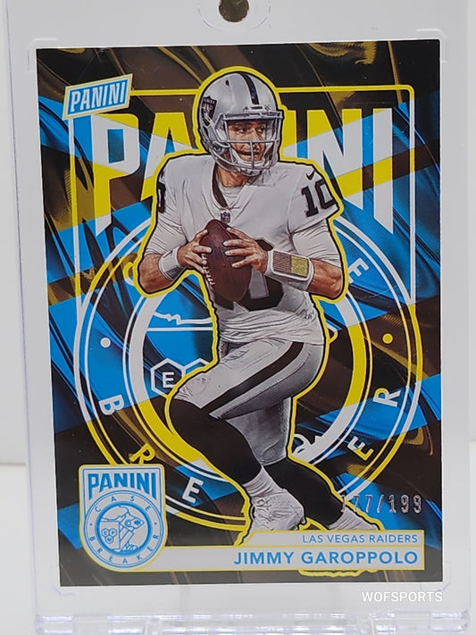 2023 Panini National Case Breaker #10 Jimmy Garoppolo 177/199 Las Vegas Raiders