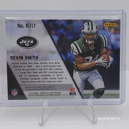 2013 Panini Rookies & Stars #/99 Devin Smith Jersey RC #RJ17 New York Jets