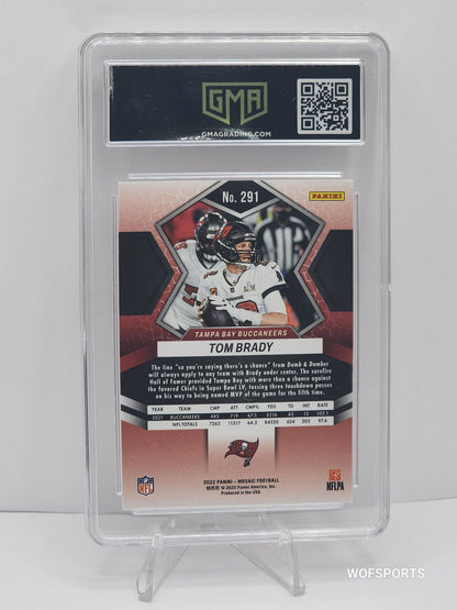 2022 Panini Mosaic Tom Brady Super Bowl MVP Silver Prizm #291 Tampa Bay Buccaneers GMA 10 Gem Mint