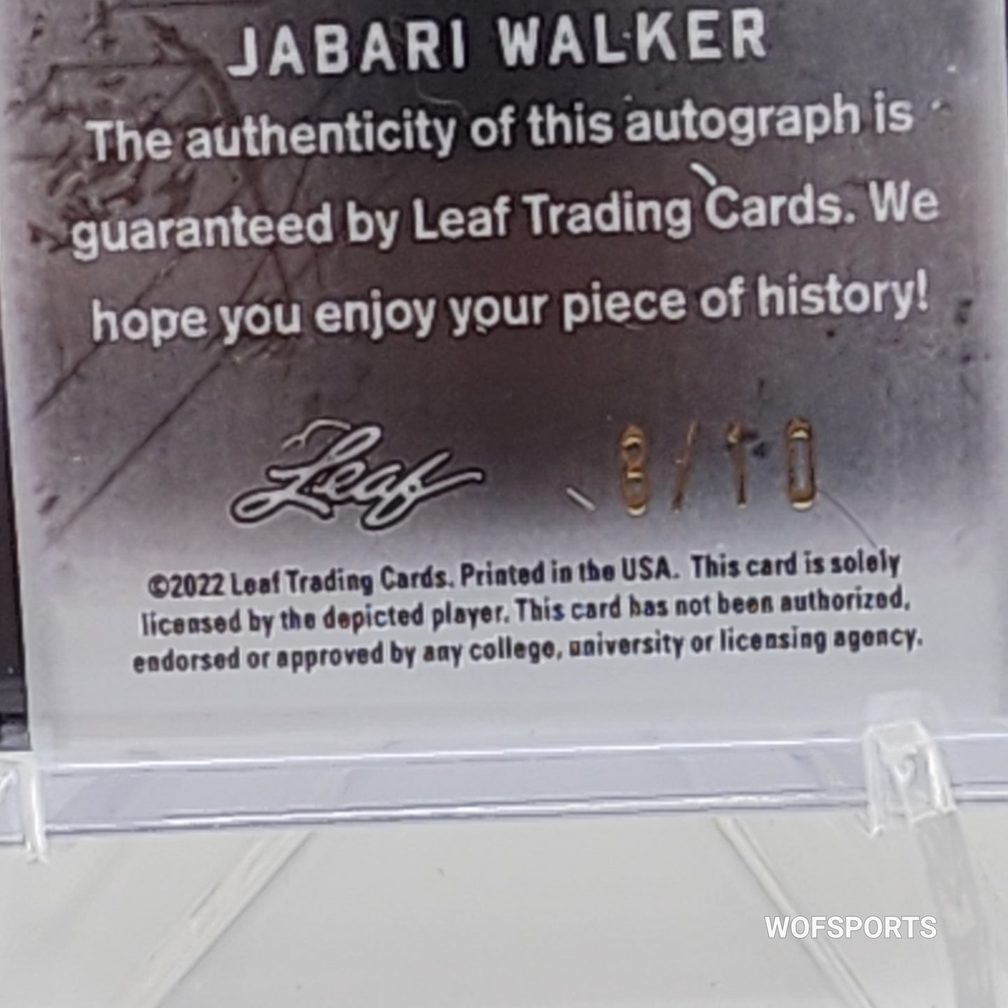 2021-22 Leaf Metal Base Auto Green Refactor /10 Jabari Walker #BA-JW1 Auto