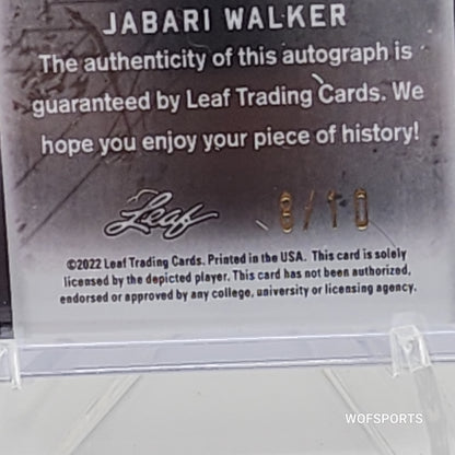 2021-22 Leaf Metal Base Auto Green Refactor /10 Jabari Walker #BA-JW1 Auto