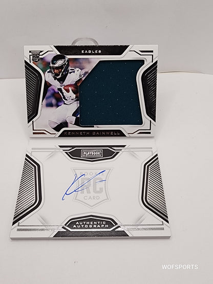 2021 Panini Playbook /299 Kenneth Gainwell #217 RPA Rookie Patch Auto RC