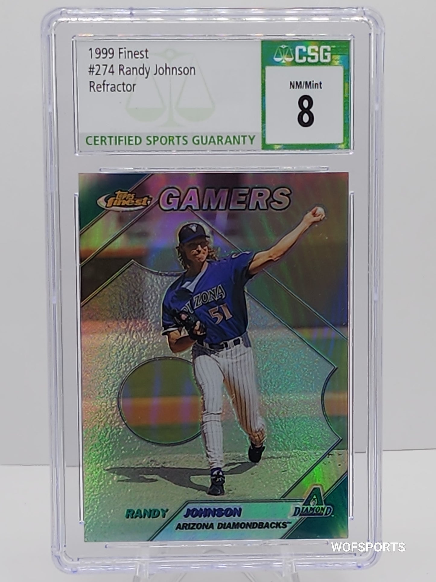 1999 Finest Randy Johnson Refractor #274 CSG 8 NM-MT