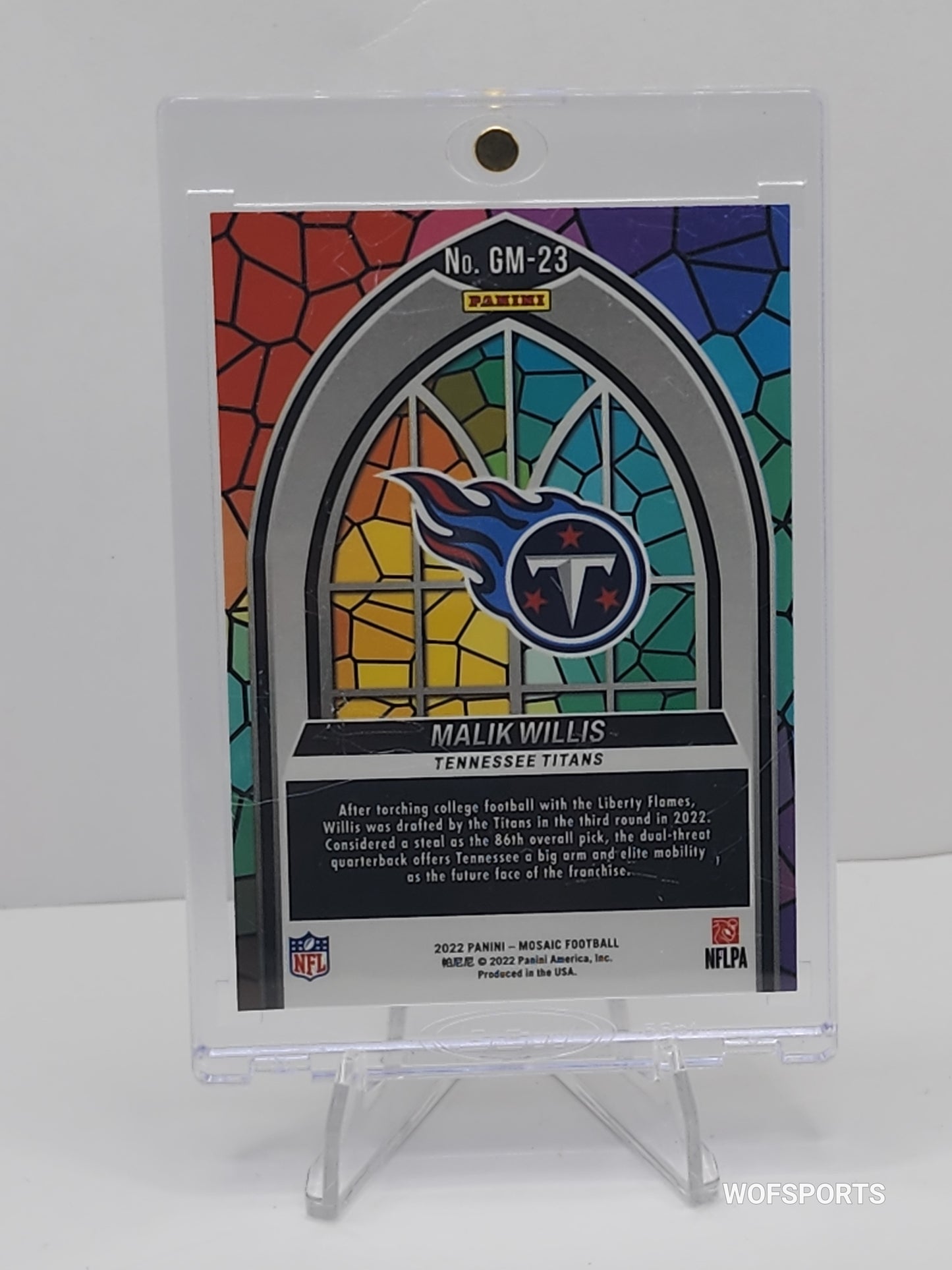 2022 Panini Mosaic Glass Mosaic Rookie Malik Willis RC #GM-23 Tennessee Titans