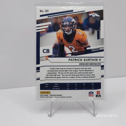 2022 Panini Prestige Xtra Point Blue 21/299 Patrick Surtain II #93 Broncos