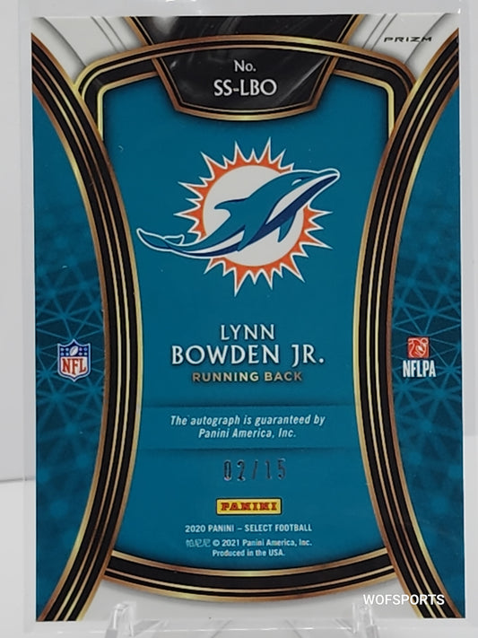 2020 Panini Select Signatures Tie-Dye Prizm 2/15 Lynn Bowden Jr Rookie Auto RC #SS-LBO
