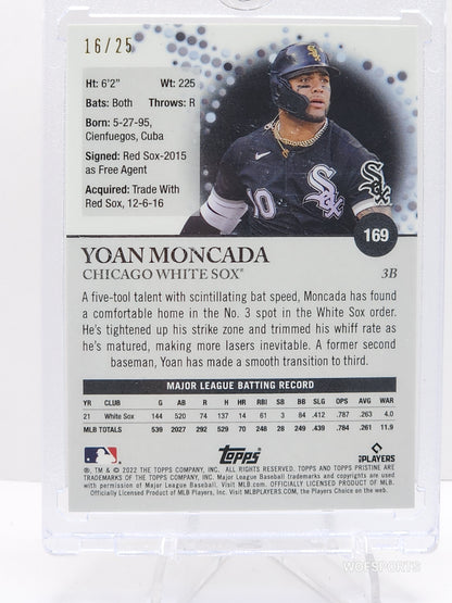 2022 Topps Pristine Orange Parallel Encased 16/25 Yoan Moncada #169 Chicago White Sox
