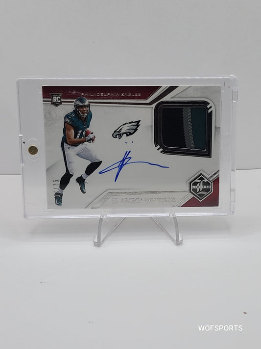 2019 Panini Limited /75 JJ Arcega-Whiteside #118 RPA Rookie Patch Auto RC