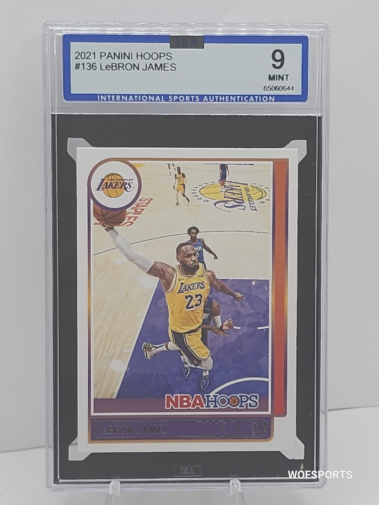 2021 Panini Hoops LeBron James #136 LA Lakers ISA 9 Mint