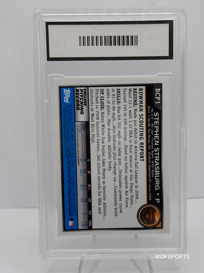 2010 Bowman Chrome Stephen StrasburgÂ RC #BCP1 GMA 10 GEM MINT