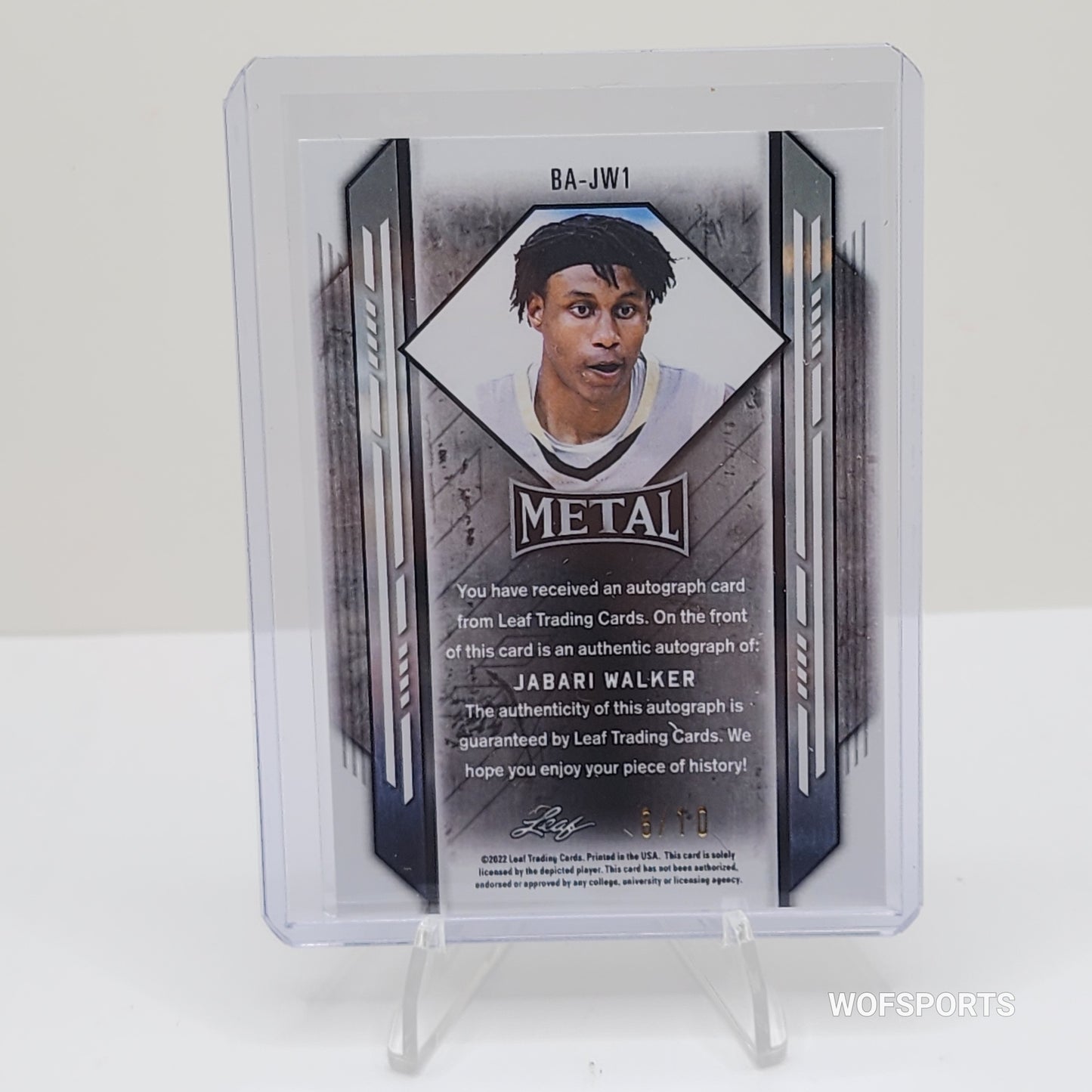 2021-22 Leaf Metal Base Auto Green Refactor /10 Jabari Walker #BA-JW1 Auto