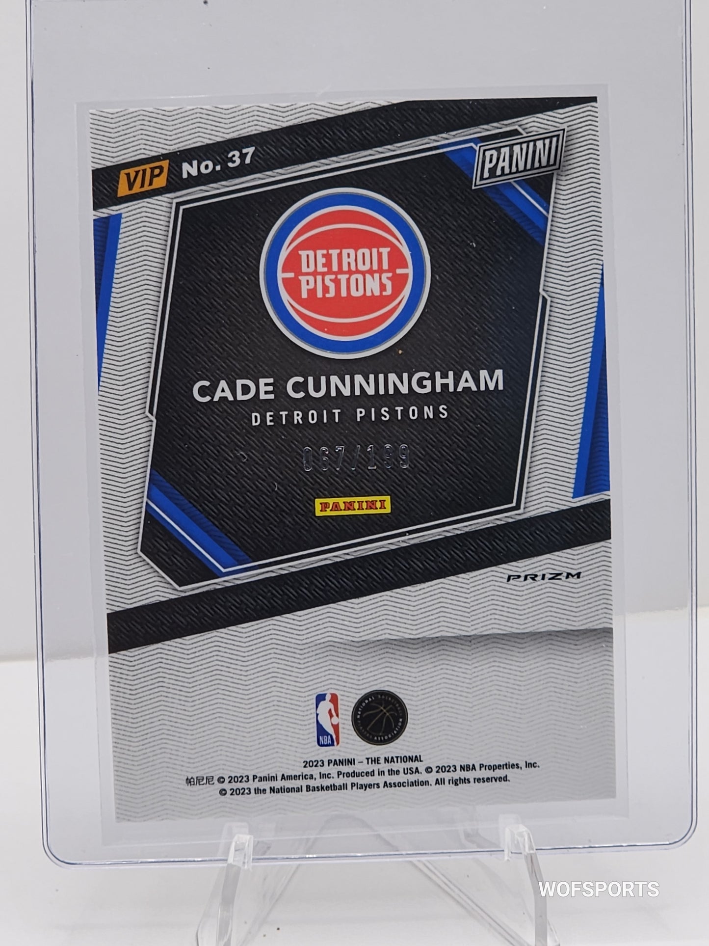 2023 Panini The National Gold Vip Cade Cunningham 67/199 Red Cracked Ice Pistons
