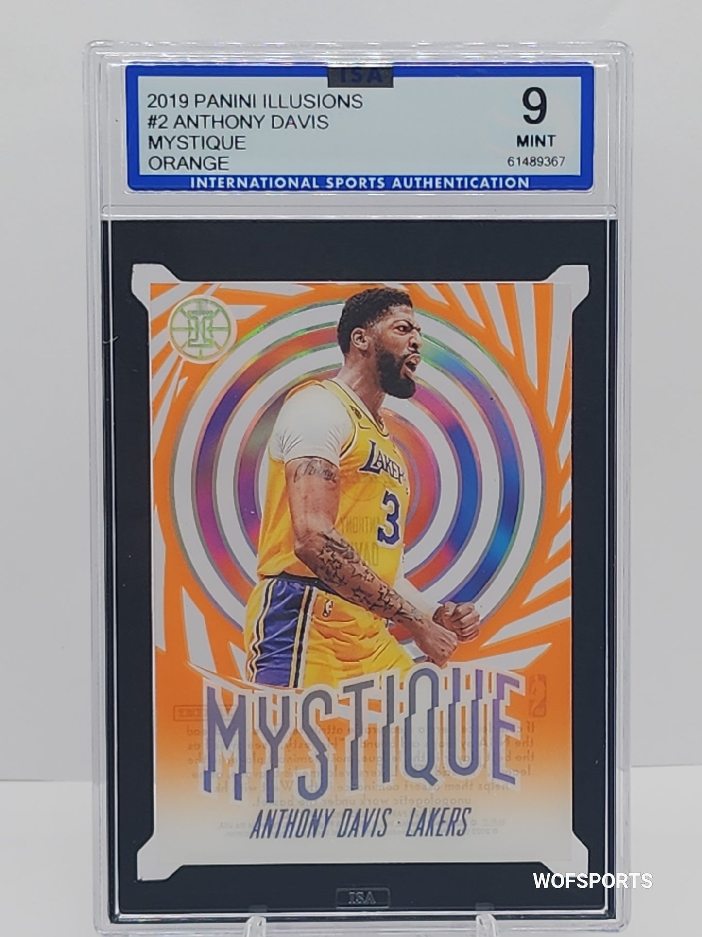 2019 Panini Illusions Mystique Orange Anthony Davis #2 ISA 9 Mint Los Angeles Lakers
