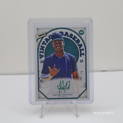 2023 Onyx Vintage Green Signatures #VAMO Lazaro Montes /50 - Seattle Mariners