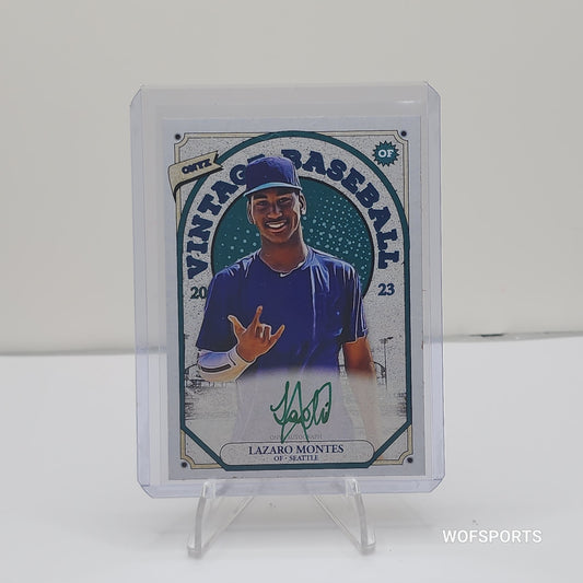 2023 Onyx Vintage Green Signatures #VAMO Lazaro Montes /50 - Seattle Mariners