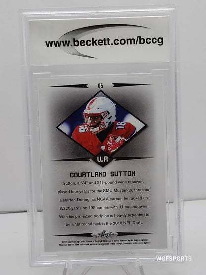 2018 Leaf Rookie Star #05 Courtland Sutton BCCG Graded 10 Mint or Better