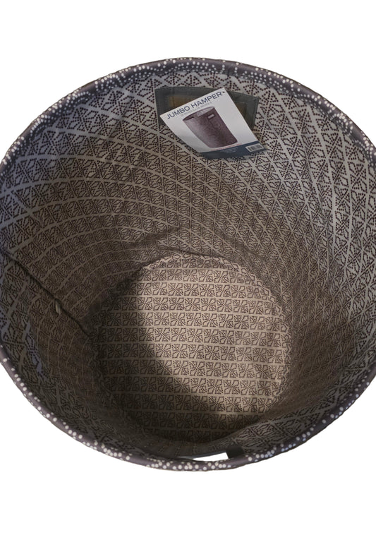 Baum-Essex Jumbo Round Fabric Laundry Hamper Size 18in D × 24in H
