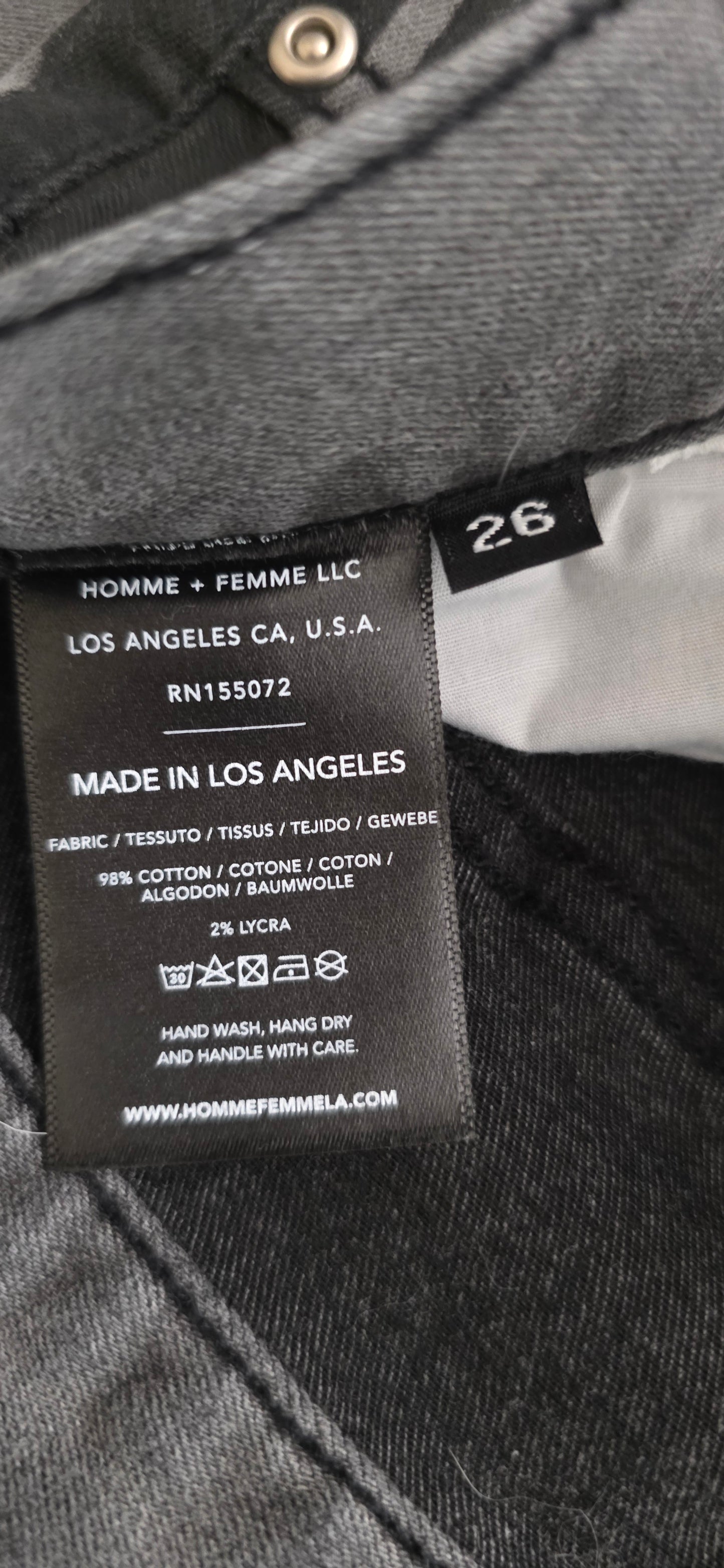 Homme + Femme Trademark Denim Blackout SZ 26