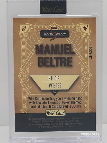 2023 Wild Card 5 Card Draw Auto 4/5 Manuel Beltre #5CDV-47 Toronto Blue Jays
