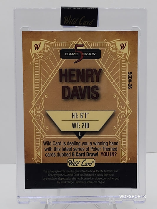 2023 Wild Card 5 Card Draw Vintage Orange Auto 1/5 Henry Davis