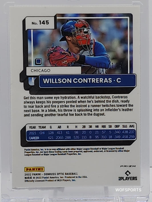 2022 Panini Donruss Optic Red White & Blue /199 Willson Contreras #145 Chicago White Sox
