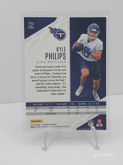 2022 Panini Phoenix Rookie Lava /175 Kyle Philips #161 Tennessee Titans