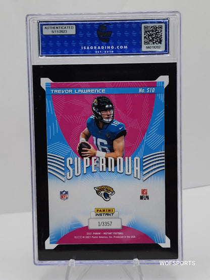 2021 Panini Instant Supernova Trevor Lawrence Rookie  1/3357 #S10 Jaguars RC ISA 10