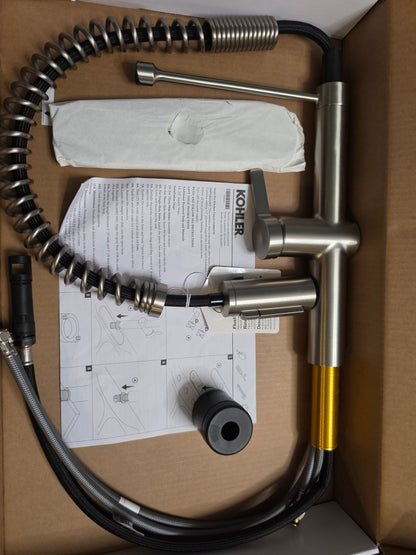 Kohler Haku Semi-professional Kitchen Sink Faucet Stainless Steel Open Box