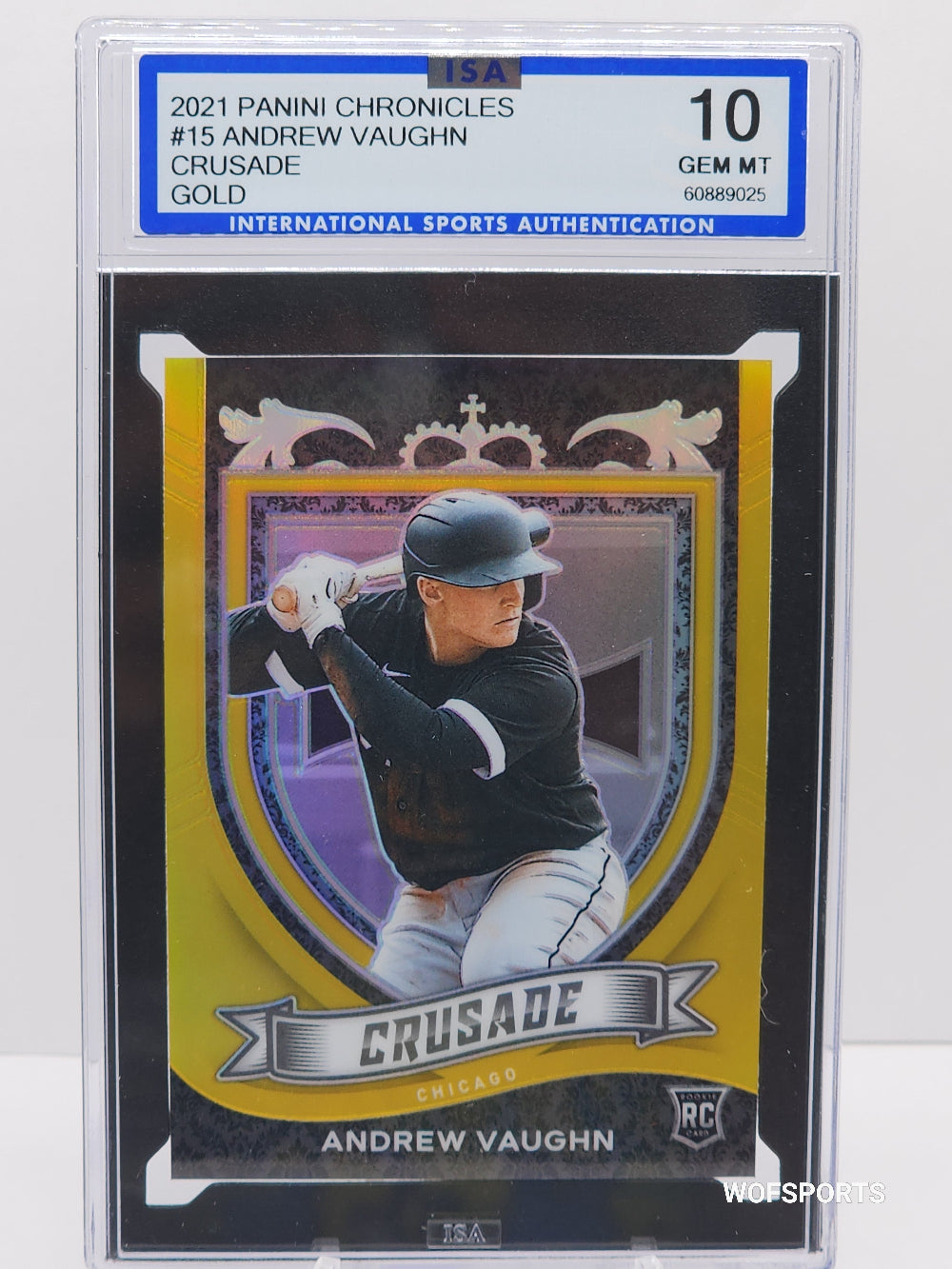 2021 Panini Chronicles Crusade Rookie Gold 3/10 Andrew Vaughn RC #15 Chicago White Sox ISA 10 Gem Mint